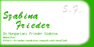 szabina frieder business card